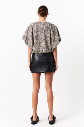 GREY LAB - Grey Lab - Animal Print Puff Crop Top - TOPS available at Objectrare