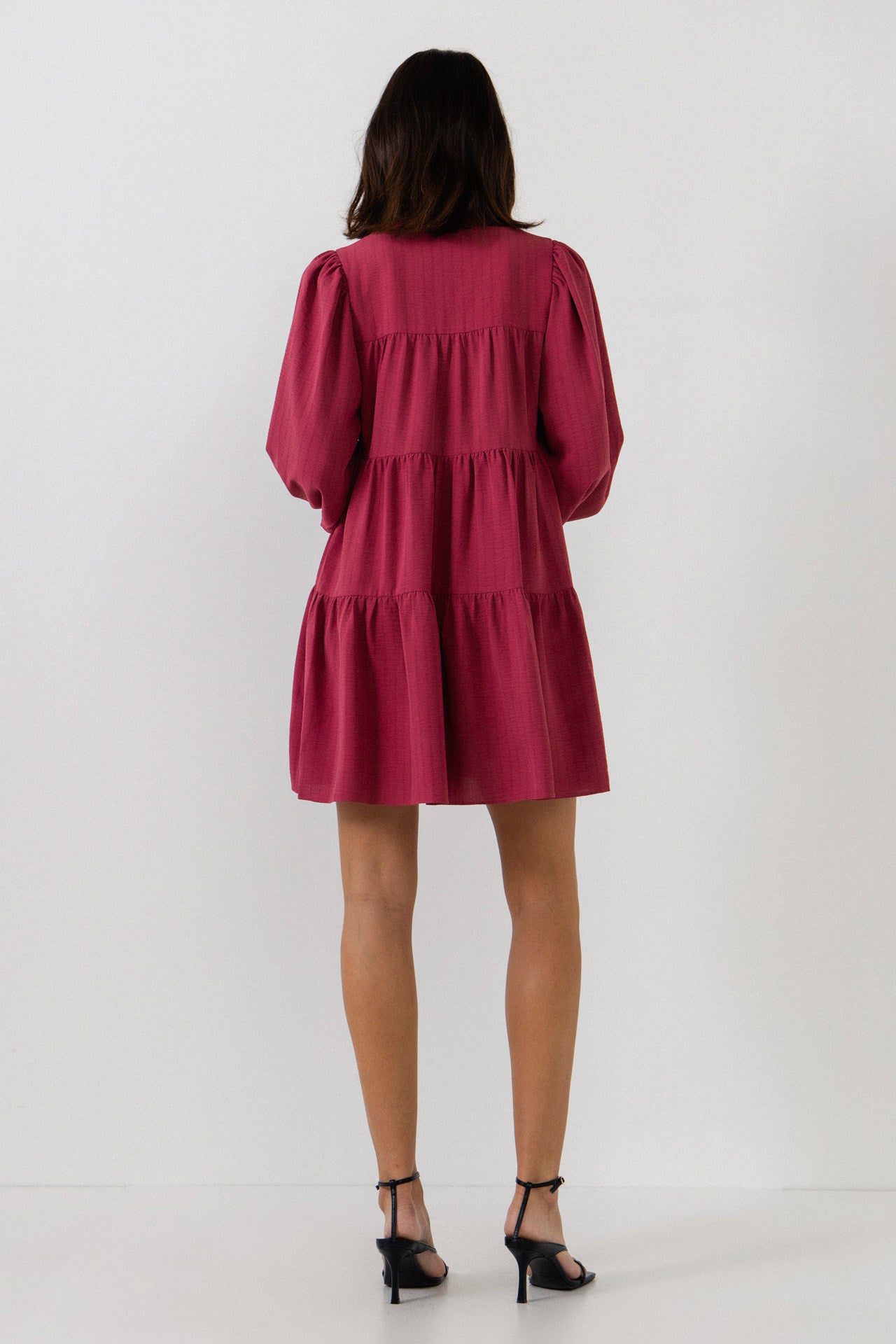 FREE THE ROSES - Texture Tiered Mini Dress - DRESSES available at Objectrare