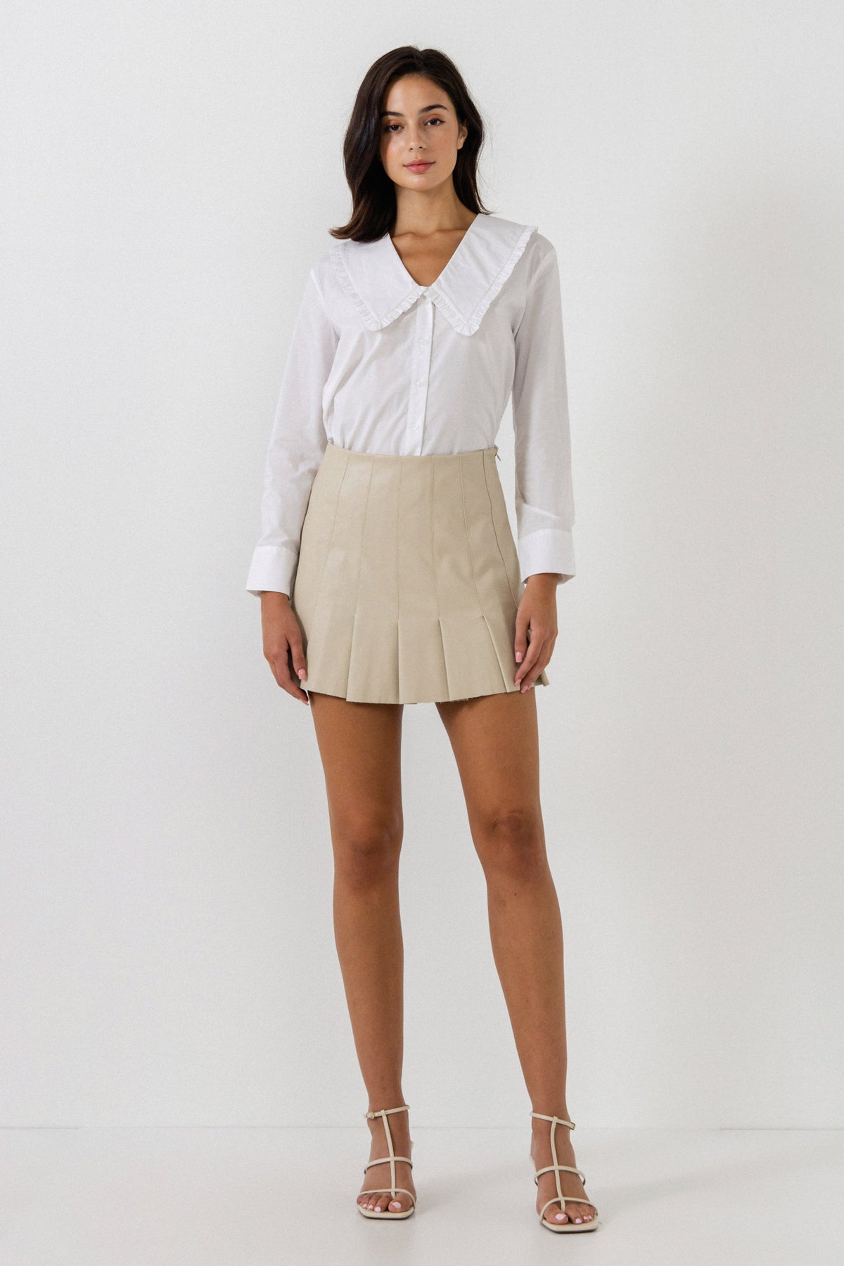 ENGLISH FACTORY - Ruffled Detail Collar Shirt - SHIRTS & BLOUSES available at Objectrare