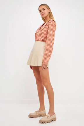 ENGLISH FACTORY - Check Ruffled Collar Shirt - SHIRTS & BLOUSES available at Objectrare