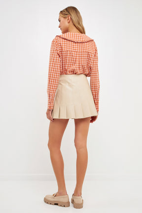 ENGLISH FACTORY - Check Ruffled Collar Shirt - SHIRTS & BLOUSES available at Objectrare