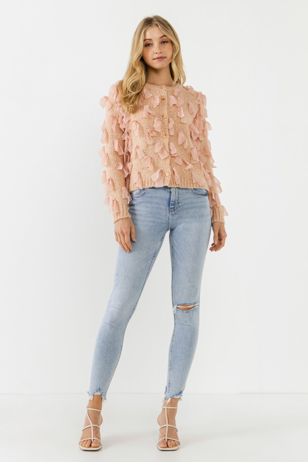 FREE THE ROSES - Ribbon Detail Cardigan - SWEATERS & KNITS available at Objectrare