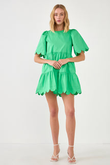 ENGLISH FACTORY - Scalloped Mini Dress - DRESSES available at Objectrare