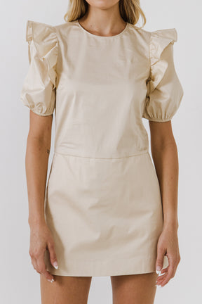 ENGLISH FACTORY - Puff-Sleeve Romper - ROMPERS available at Objectrare