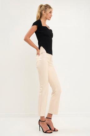GREY LAB - High-Waisted Faux Leather Pants - PANTS available at Objectrare