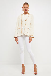 ENDLESS ROSE - Chain Trim Cardigan - CARDIGANS available at Objectrare