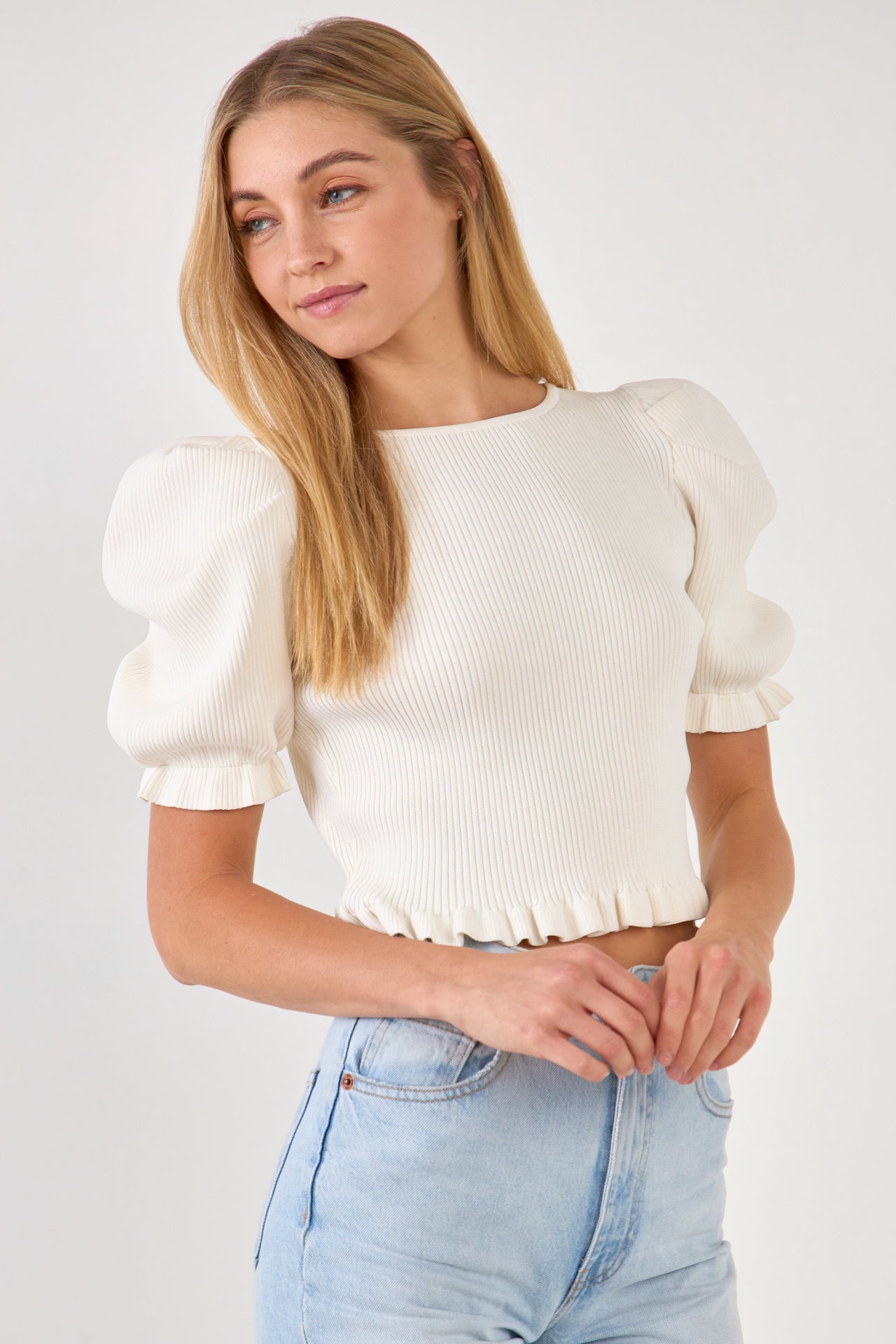 ENDLESS ROSE - Back Tied Straps Knit Top - SWEATERS & KNITS available at Objectrare