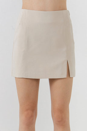 ENDLESS ROSE - Slit Detail Mini Skirt - SKIRTS available at Objectrare