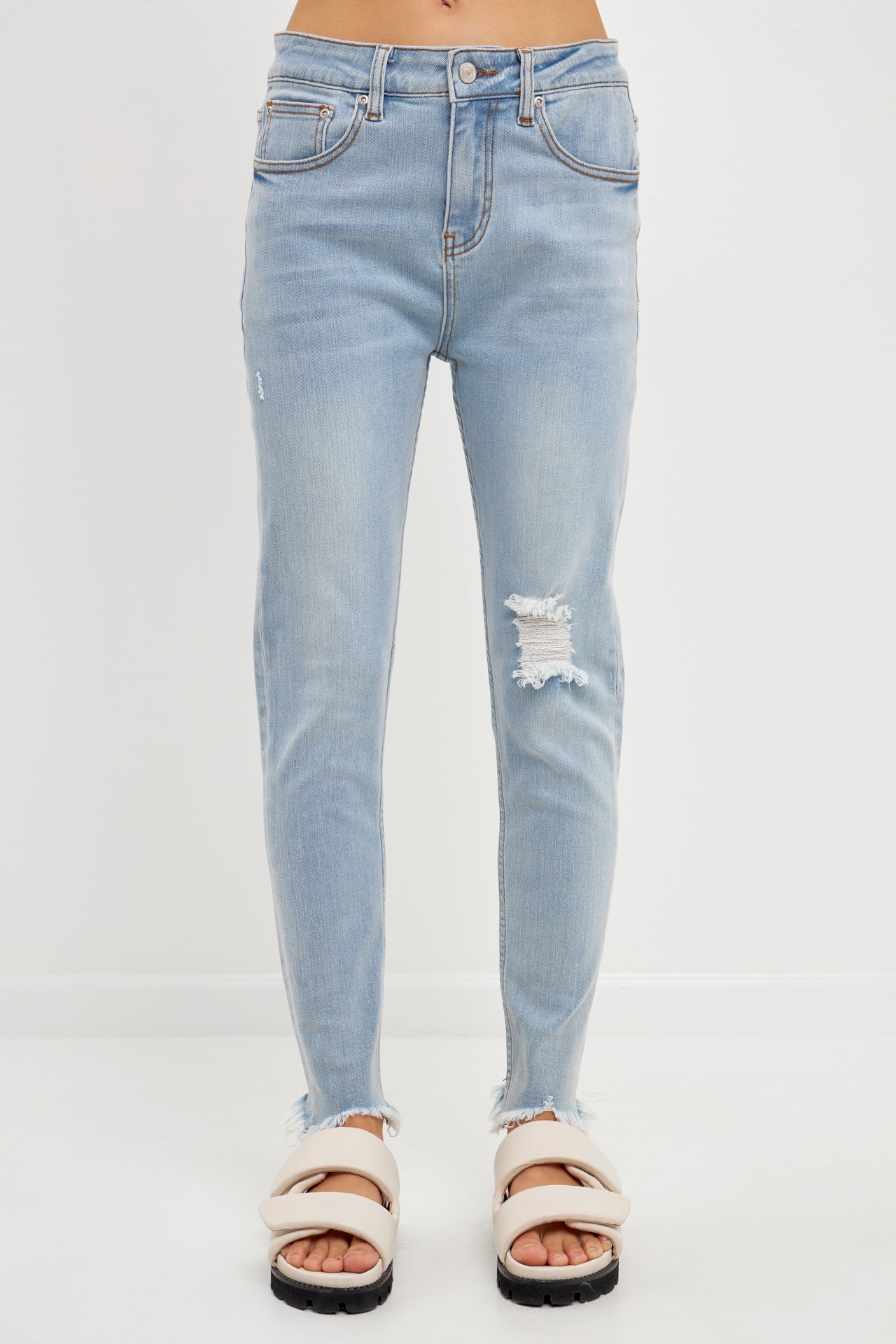 GREY LAB - Destroyed Skinny Jeans - JEANS available at Objectrare