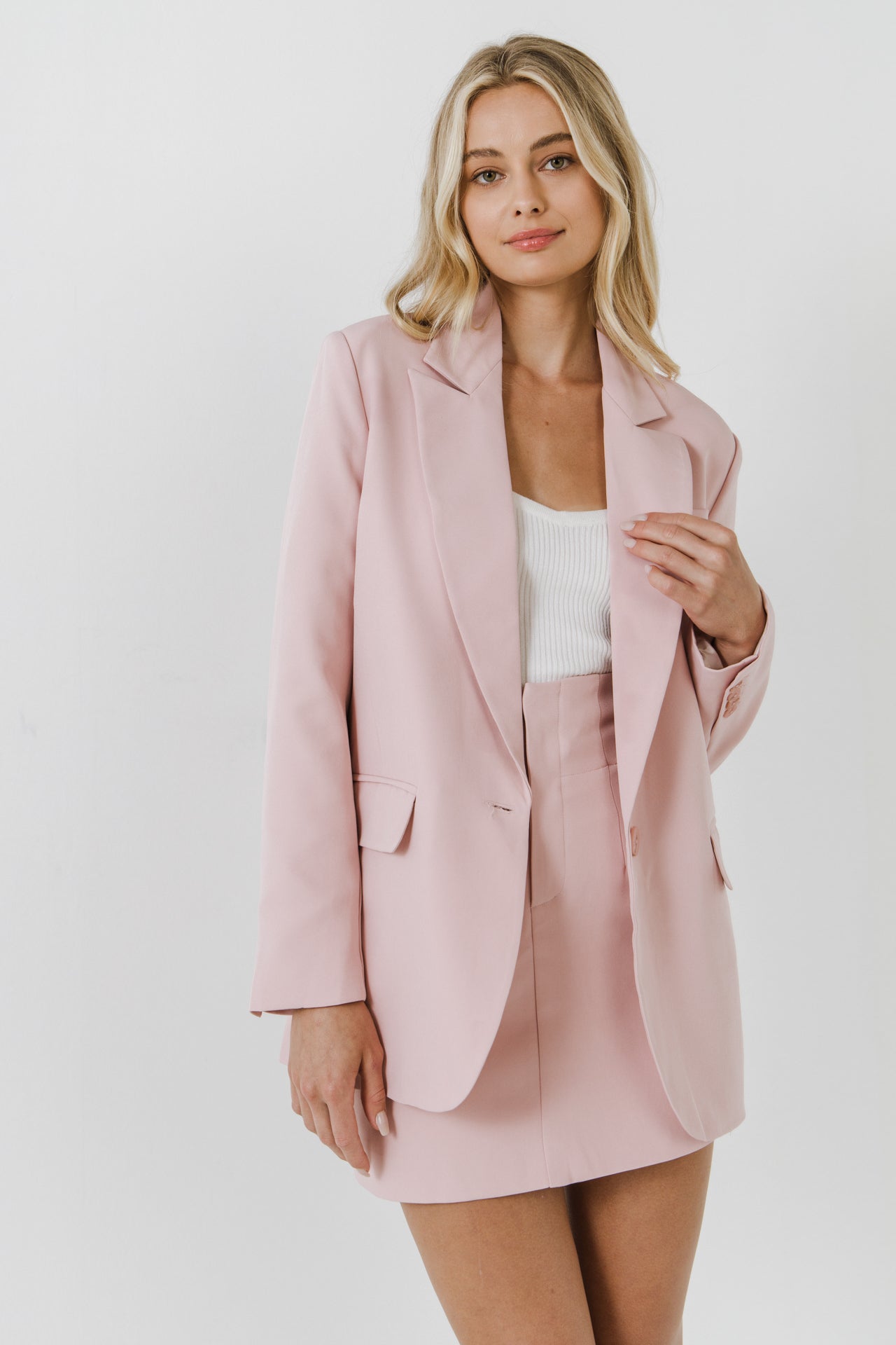 ENDLESS ROSE - One Button Down Boxy Blazer - BLAZERS available at Objectrare