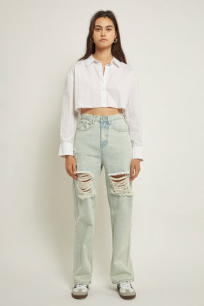 GREY LAB - Destroyed Jeans - JEANS available at Objectrare