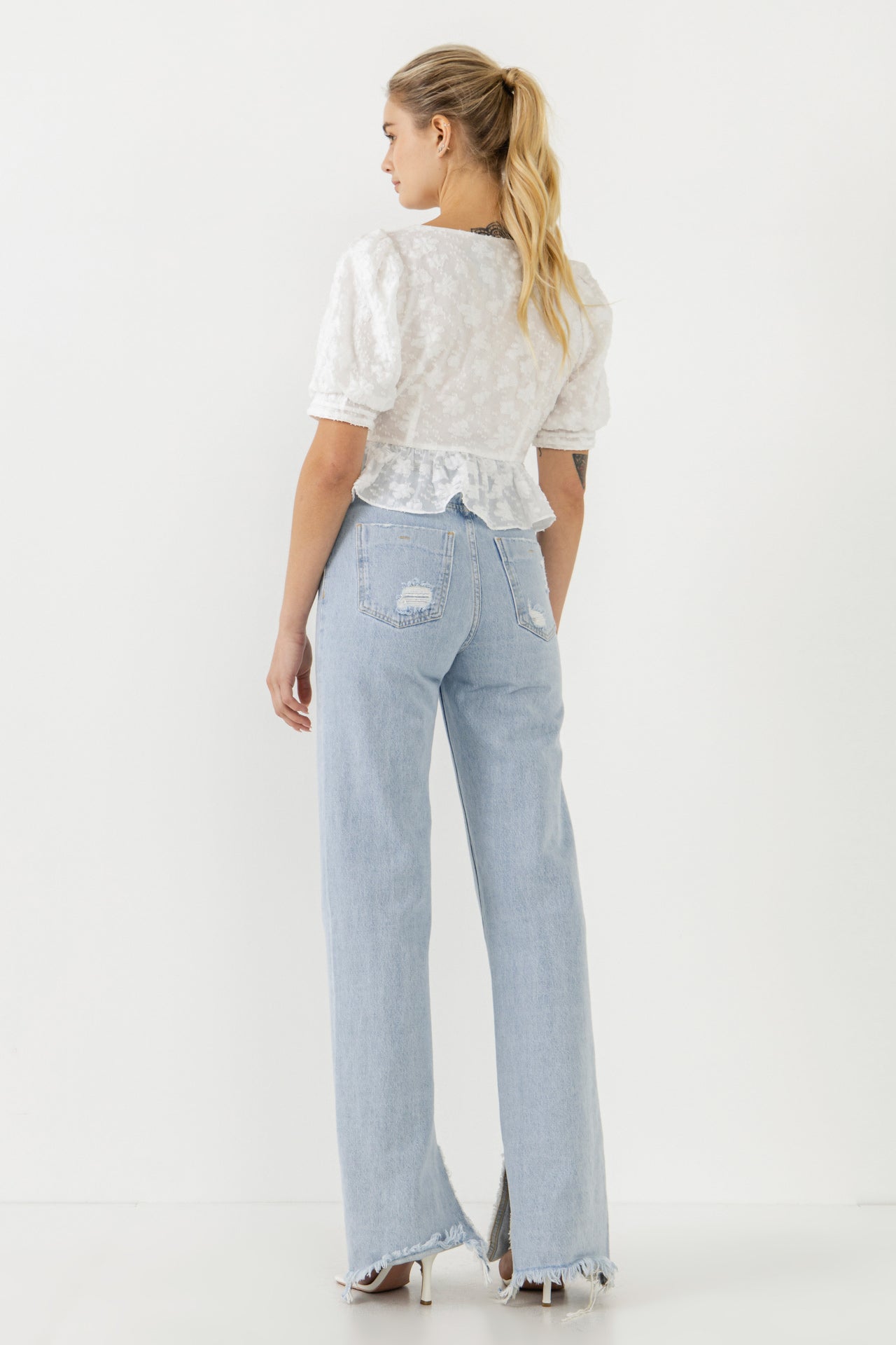 ENDLESS ROSE - Texture Detail Button Down Top - TOPS available at Objectrare