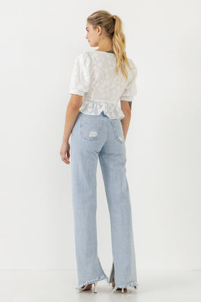 ENDLESS ROSE - Texture Detail Button Down Top - TOPS available at Objectrare