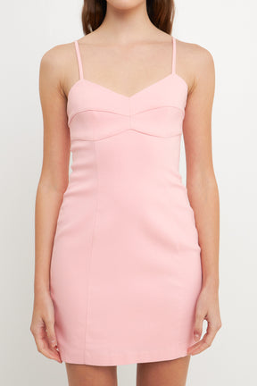 ENDLESS ROSE - Stretch Fabric Fitted Mini Dress - DRESSES available at Objectrare