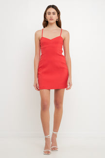 ENDLESS ROSE - Stretch Fabric Fitted Mini Dress - DRESSES available at Objectrare