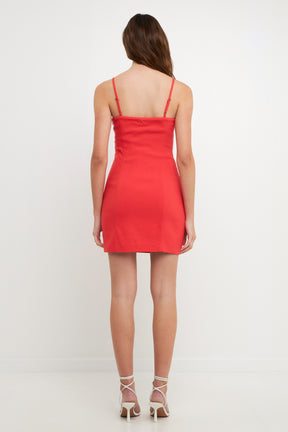 ENDLESS ROSE - Stretch Fabric Fitted Mini Dress - DRESSES available at Objectrare