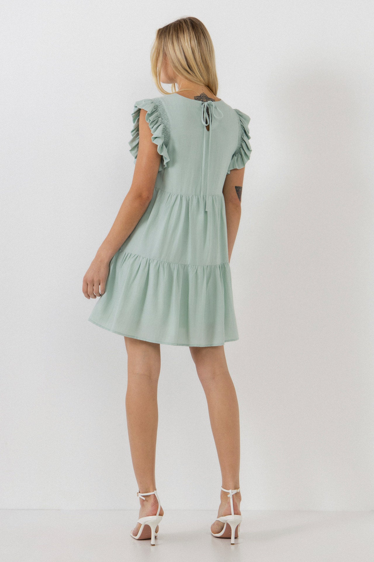 ENGLISH FACTORY - Ruffled Detail Mini Dress - DRESSES available at Objectrare