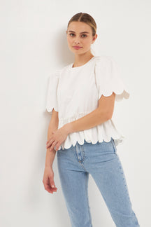 ENGLISH FACTORY - Scallop Edge Top - TOPS available at Objectrare