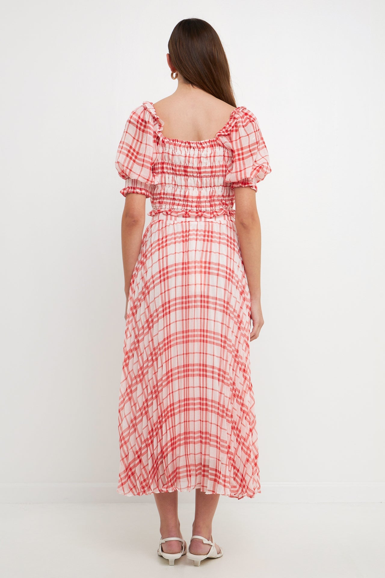 ENDLESS ROSE - Gingham Smocked Top - TOPS available at Objectrare