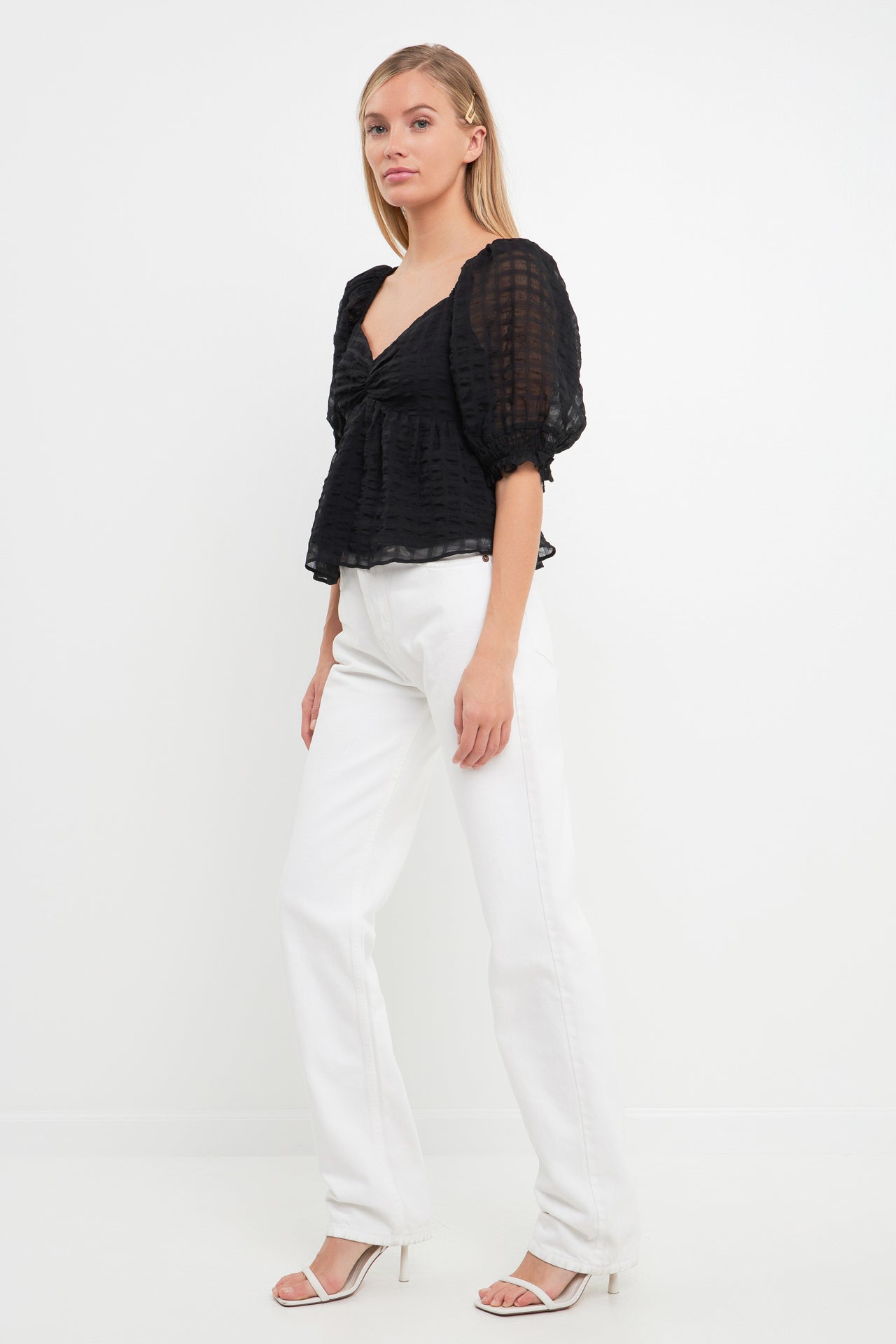 ENGLISH FACTORY - Gingham Chiffon Top - TOPS available at Objectrare