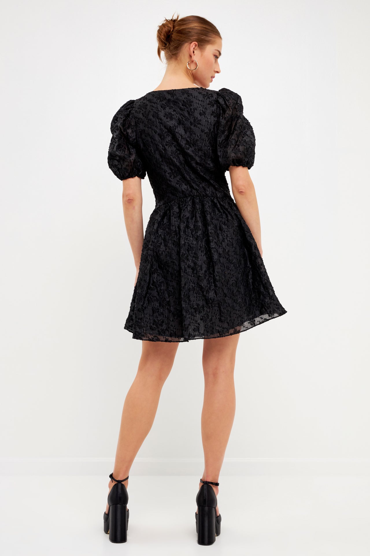 ENDLESS ROSE - Texture Floral Organza Mini Dress - DRESSES available at Objectrare