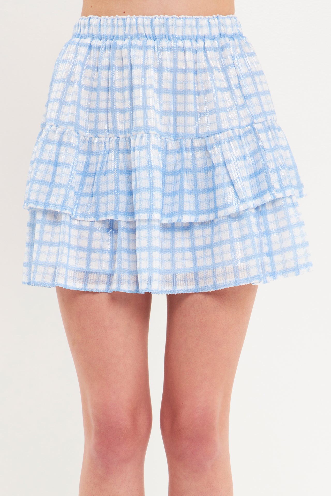 ENGLISH FACTORY - Sequins Check Mini Skirt - SKIRTS available at Objectrare
