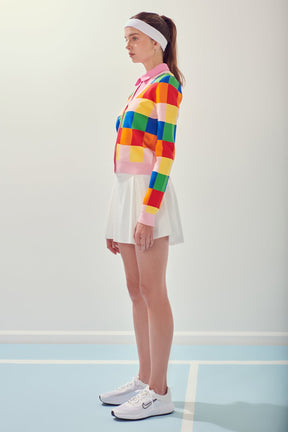 ENGLISH FACTORY - Multi Color Gingham Cardigan - SWEATERS & KNITS available at Objectrare