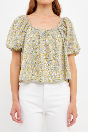 FREE THE ROSES - Floral Print with Sequins Top - TOPS available at Objectrare