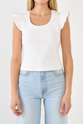 FREE THE ROSES - U-neckline Ribbed Knit Top - TOPS available at Objectrare