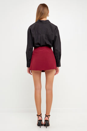 ENDLESS ROSE - Pleated Detail Skort - SKORTS available at Objectrare