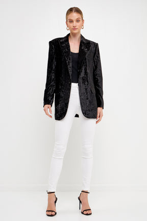 ENDLESS ROSE - Oversized Velvet Blazer - BLAZERS available at Objectrare
