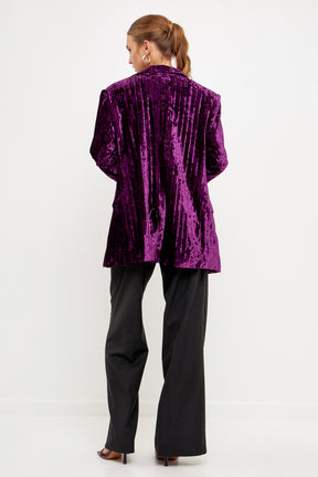 ENDLESS ROSE - Oversized Velvet Blazer - BLAZERS available at Objectrare