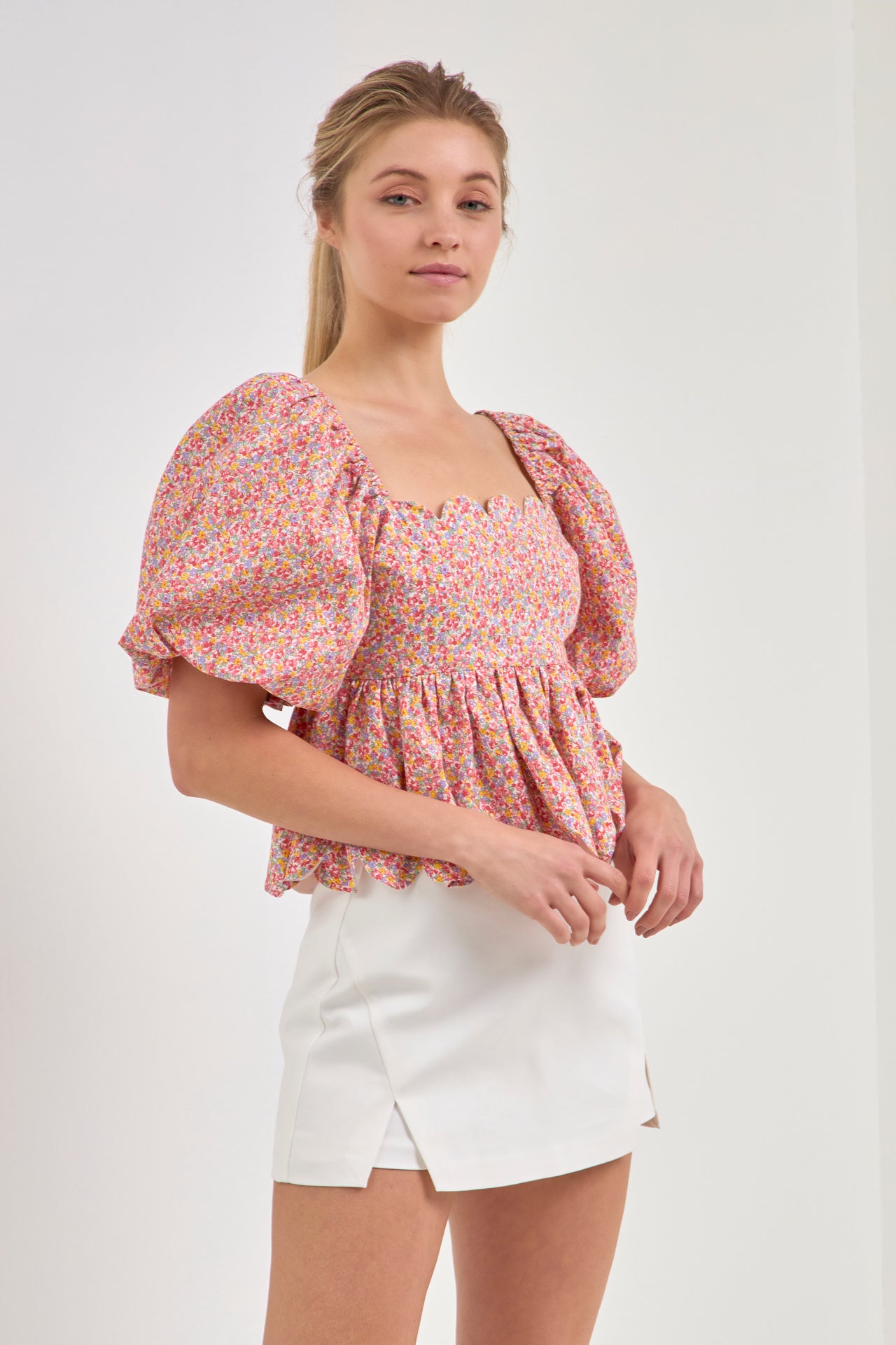 FREE THE ROSES - Scalloped Detail Top - TOPS available at Objectrare