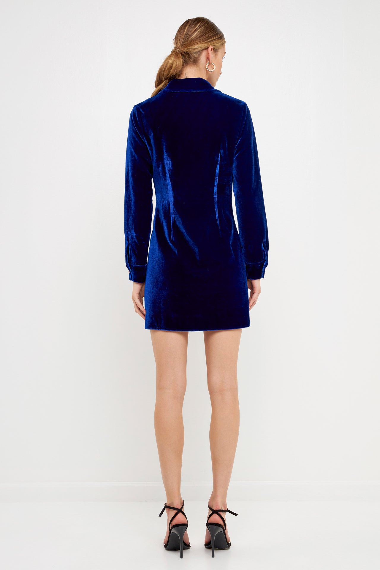 Velvet mini dress Naked Wardrobe Blue size XS International in Velvet -  31142325