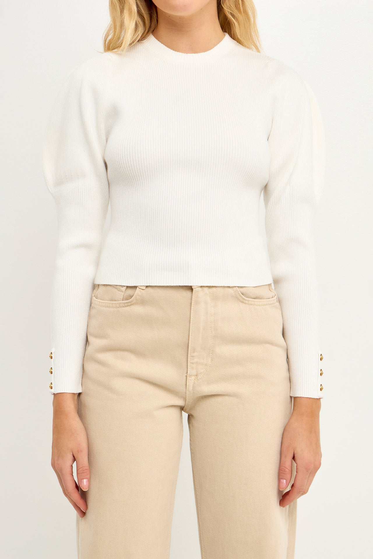 ENDLESS ROSE - Puff Sleeve Top - SWEATERS & KNITS available at Objectrare
