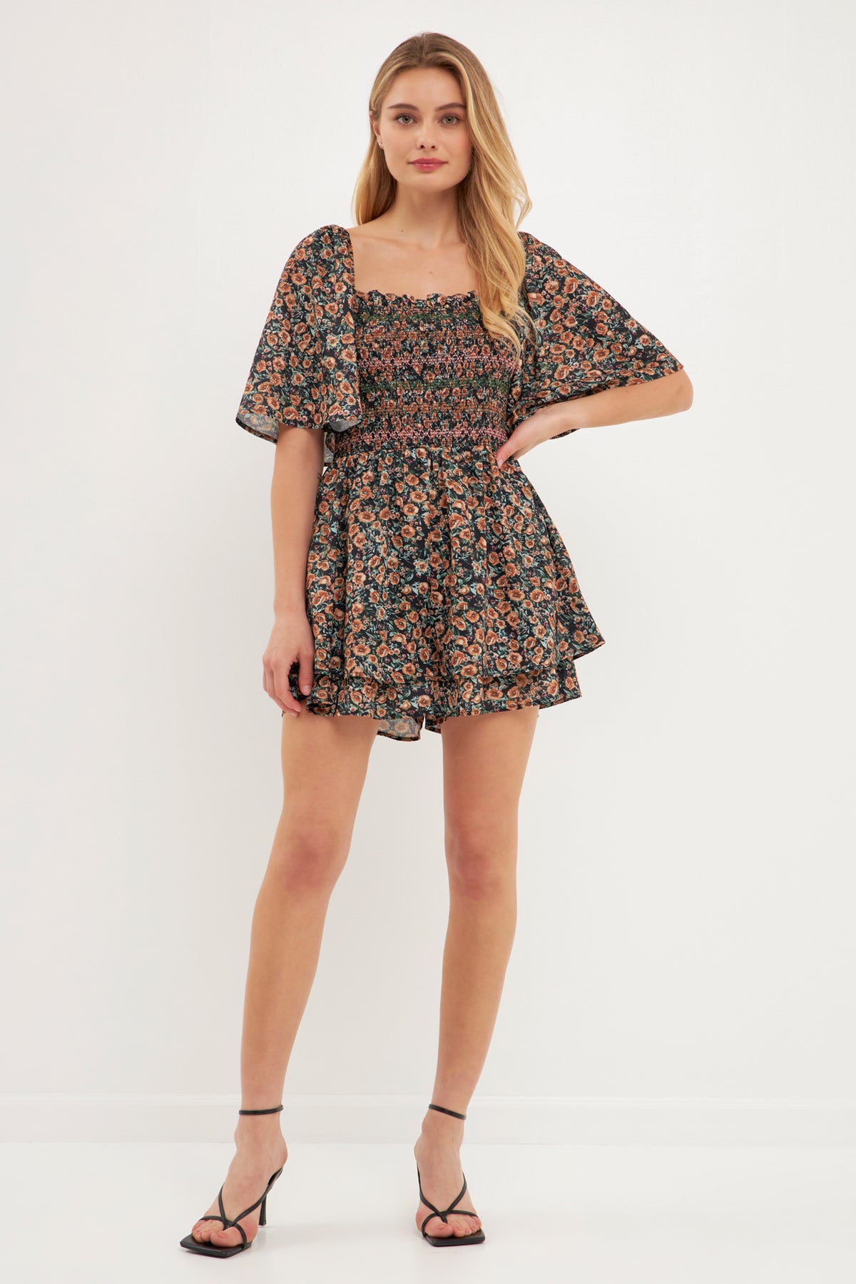 FREE THE ROSES - Smocked Detail Romper - ROMPERS available at Objectrare