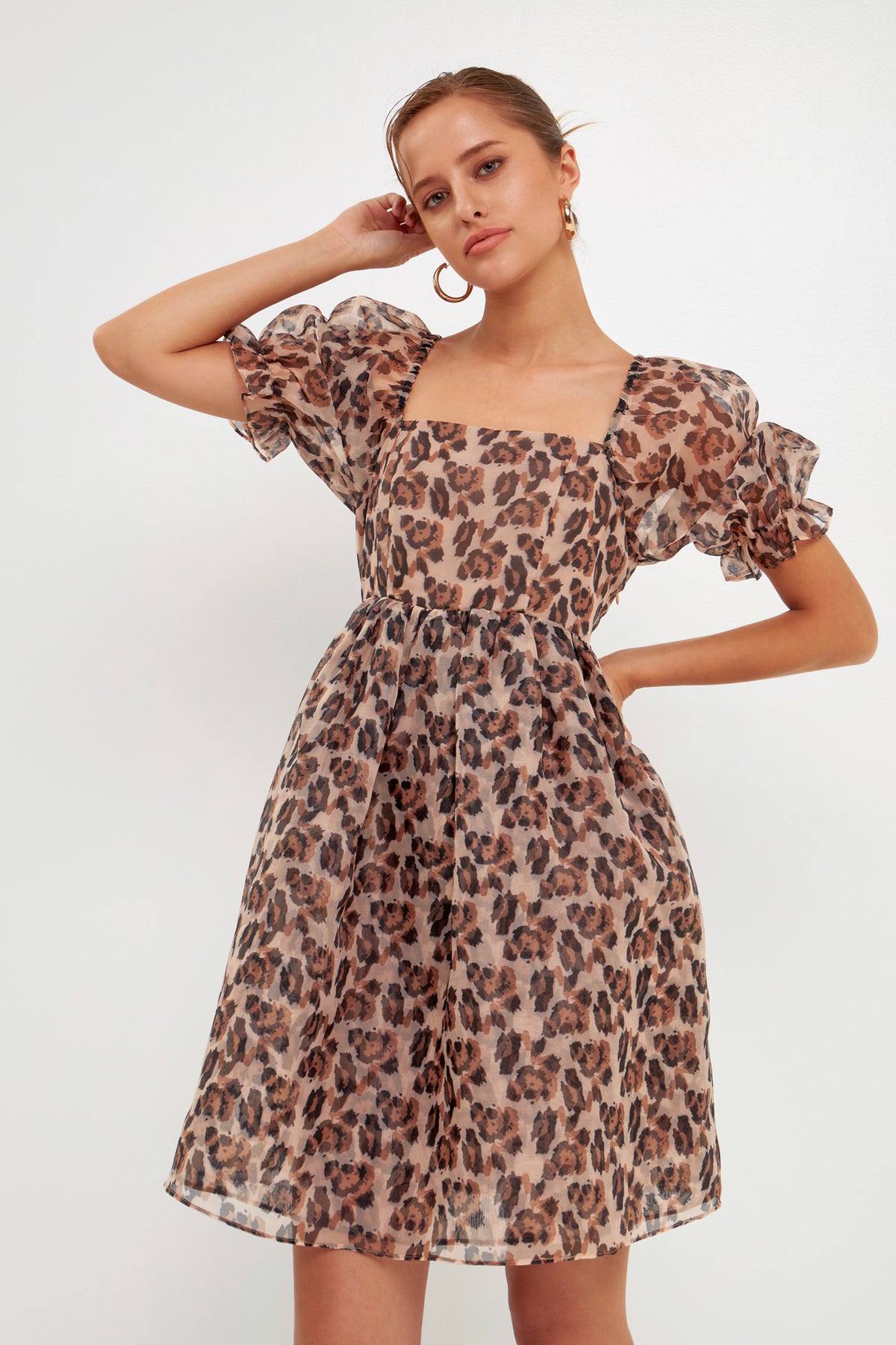 ENDLESS ROSE - Organza Leopard Dress - DRESSES available at Objectrare