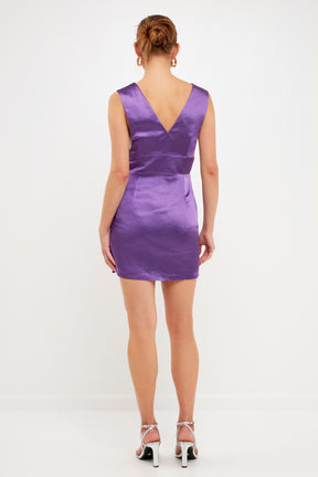 ENDLESS ROSE - Satin Cut-Out Mini Dress - DRESSES available at Objectrare