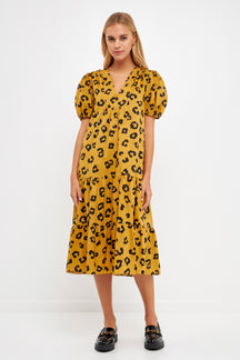 ENGLISH FACTORY - Animal Print Midi Dress - DRESSES available at Objectrare