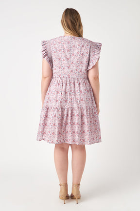 ENGLISH FACTORY - Floral Ruffle Detail Mini Dress - DRESSES available at Objectrare