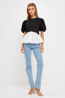 ENGLISH FACTORY - Mixed Media Top - TOPS available at Objectrare