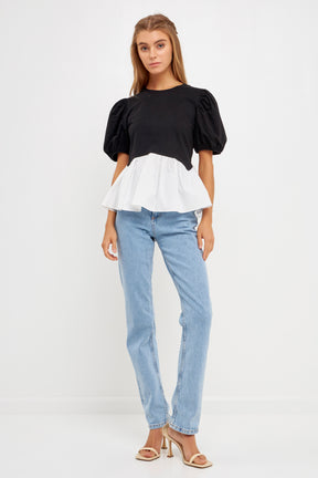 ENGLISH FACTORY - Mixed Media Top - TOPS available at Objectrare