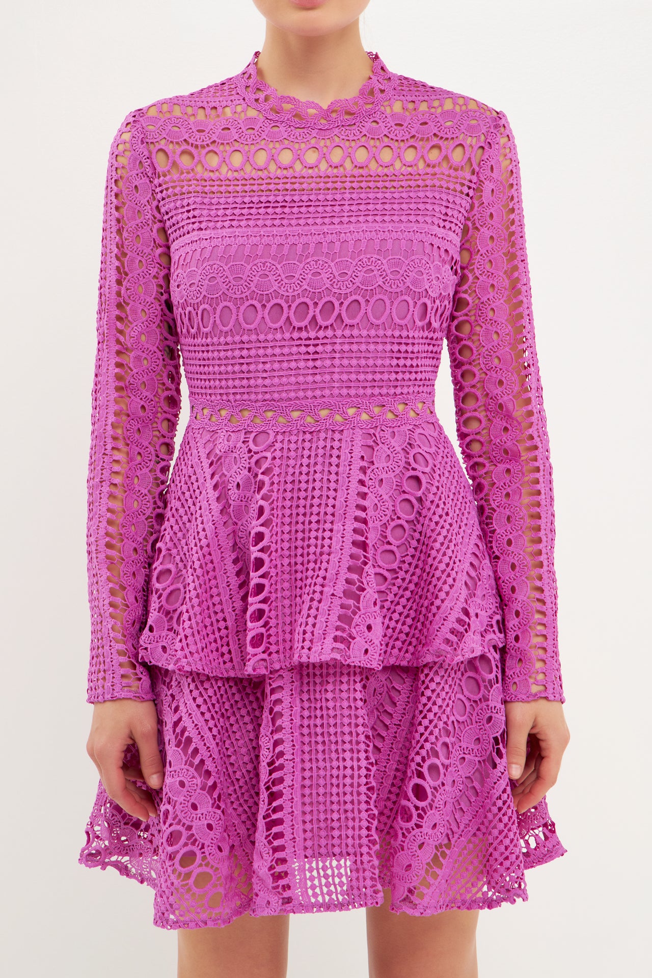 ENDLESS ROSE - Crochet Lace Mini Dress - DRESSES available at Objectrare