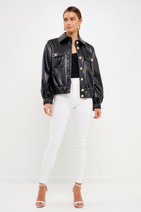 ENDLESS ROSE - Faux Leather Jacket - JACKETS available at Objectrare