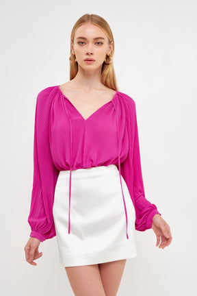 ENDLESS ROSE - Pleated Chiffon Blouse - TOPS available at Objectrare