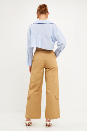 ENGLISH FACTORY - Wide Leg Cargo Pants - PANTS available at Objectrare
