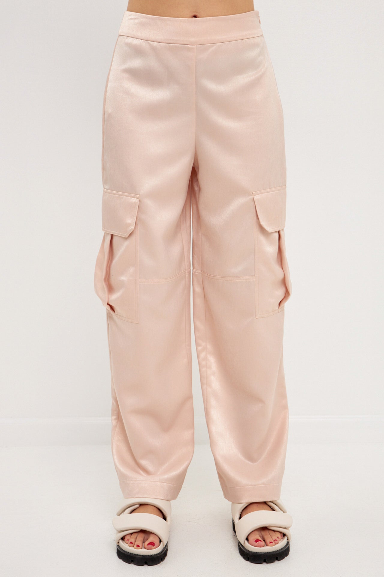 GREY LAB - Straight-Leg Satin Cargo Pants - PANTS available at Objectrare