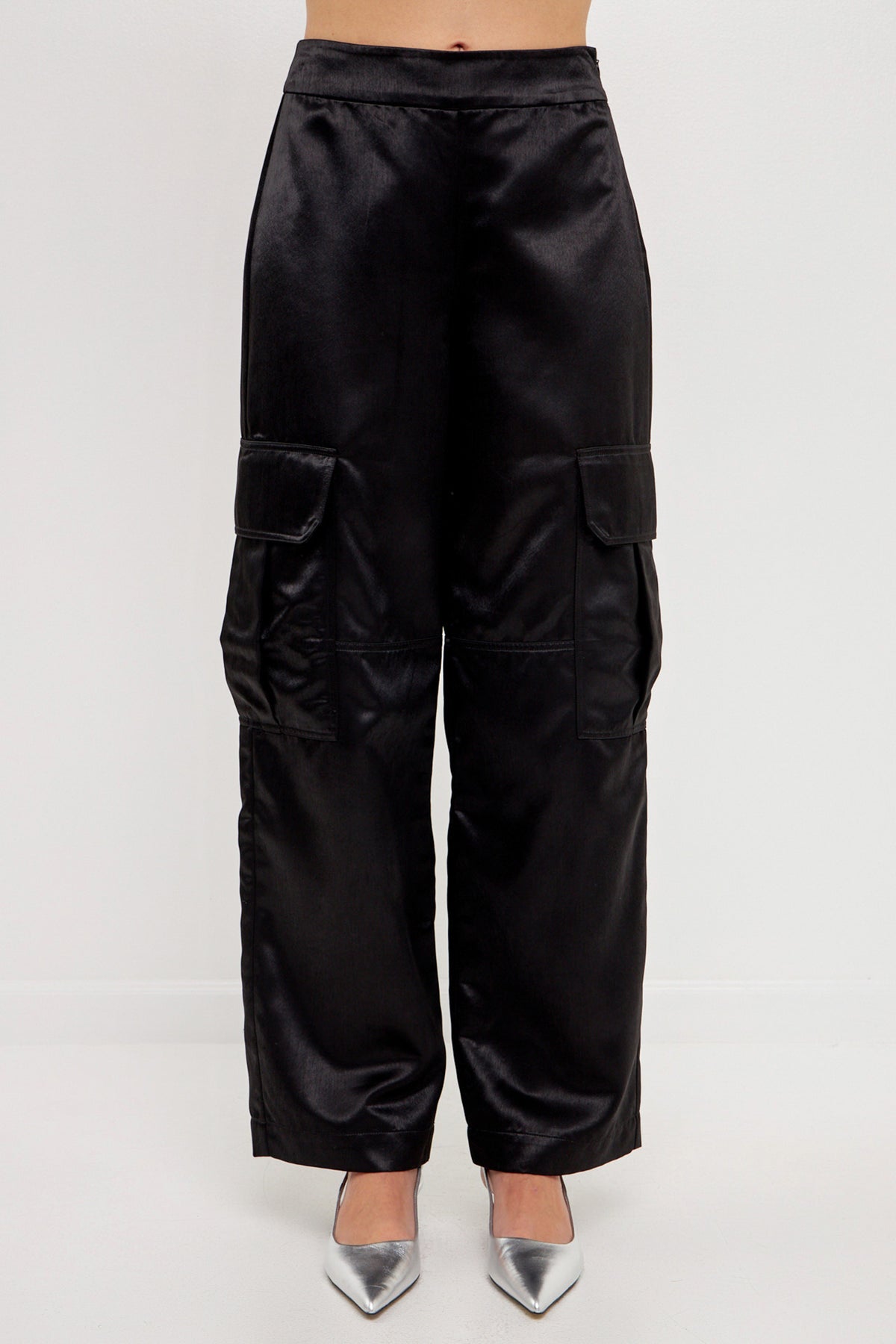 GREY LAB - Grey Lab - Straight-Leg Satin Cargo Pants - PANTS available at Objectrare