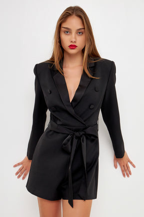 ENDLESS ROSE - Short Blazer Romper - ROMPERS available at Objectrare