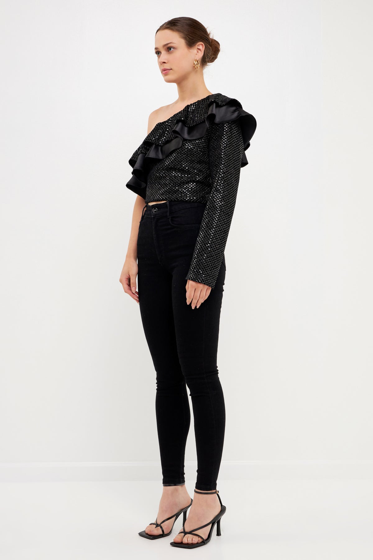 ENDLESS ROSE - One Shoulder Sequin Top - TOPS available at Objectrare